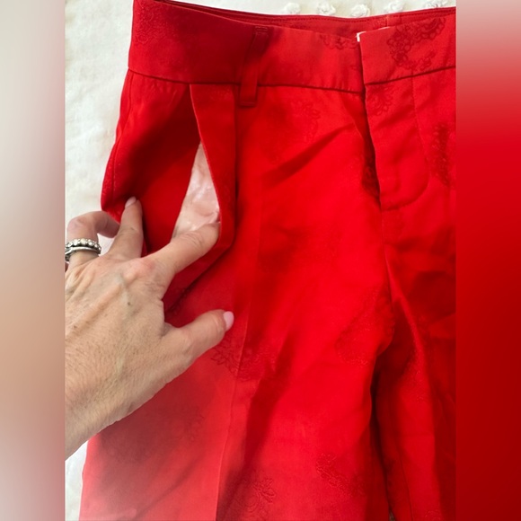 Zadig & Voltaire prune jac paisley red tailored trousers - Picture 5 of 11